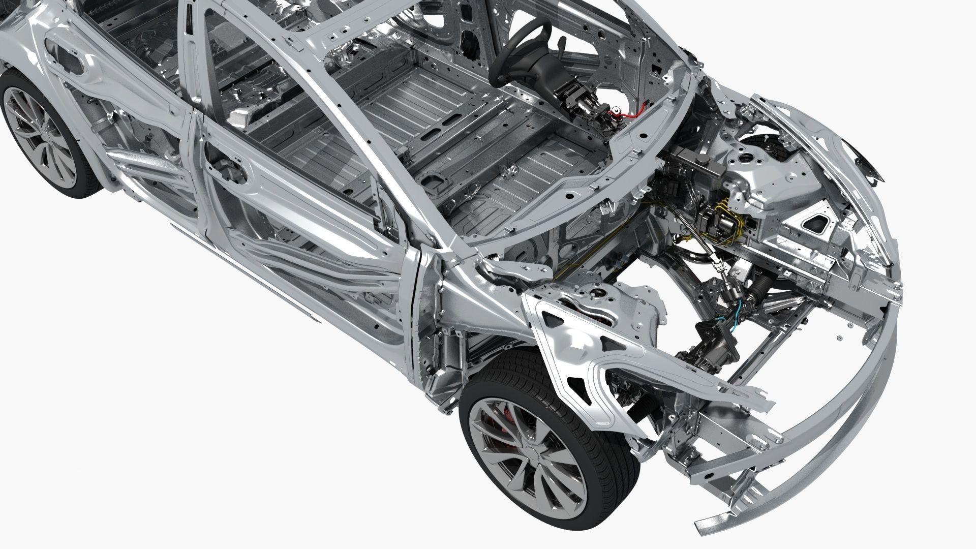 Electric Car Chassis frame 3D model_28