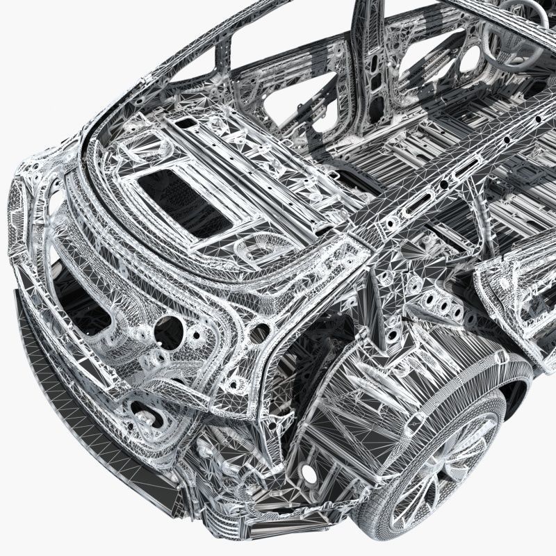Electric Car Chassis frame 3D model_25