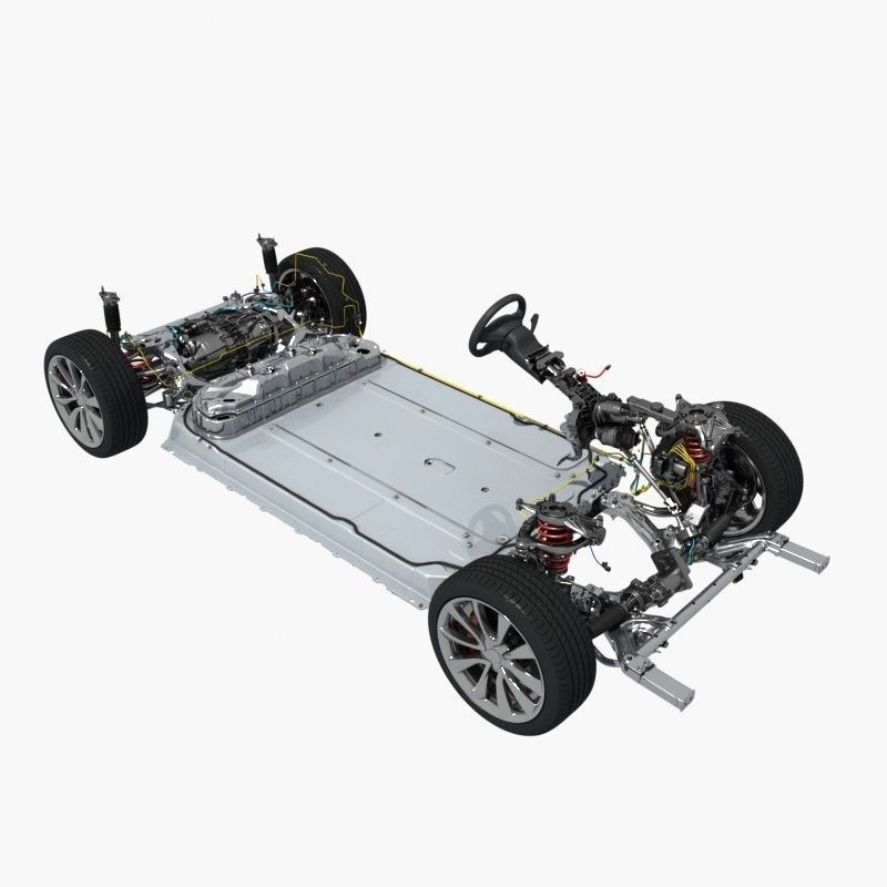 Electric Car Chassis frame 3D model_15