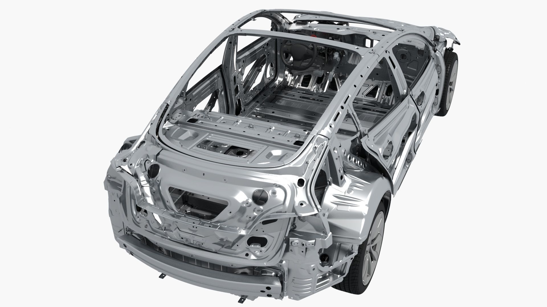 Electric Car Chassis frame 3D model_30