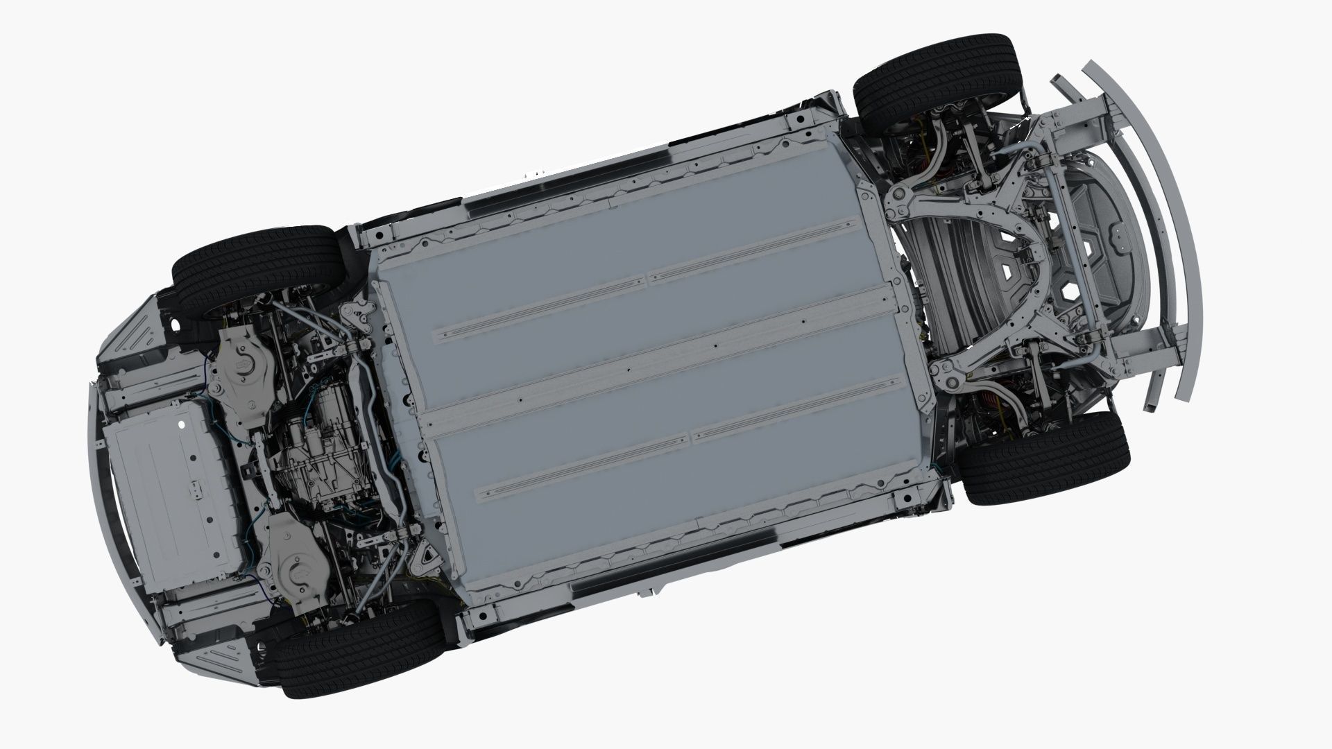 Electric Car Chassis frame 3D model_29