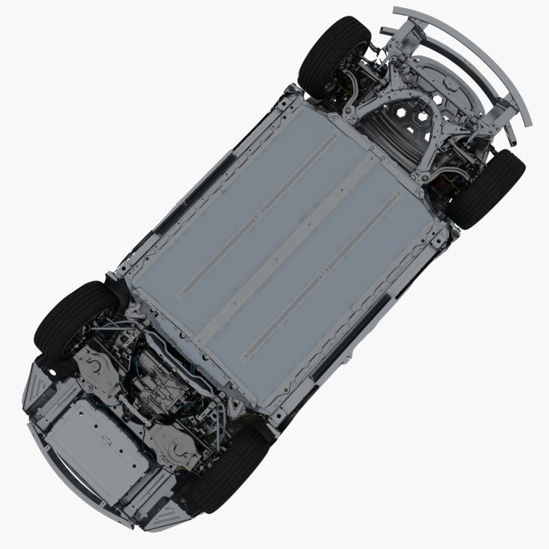 Electric Car Chassis frame 3D model_10