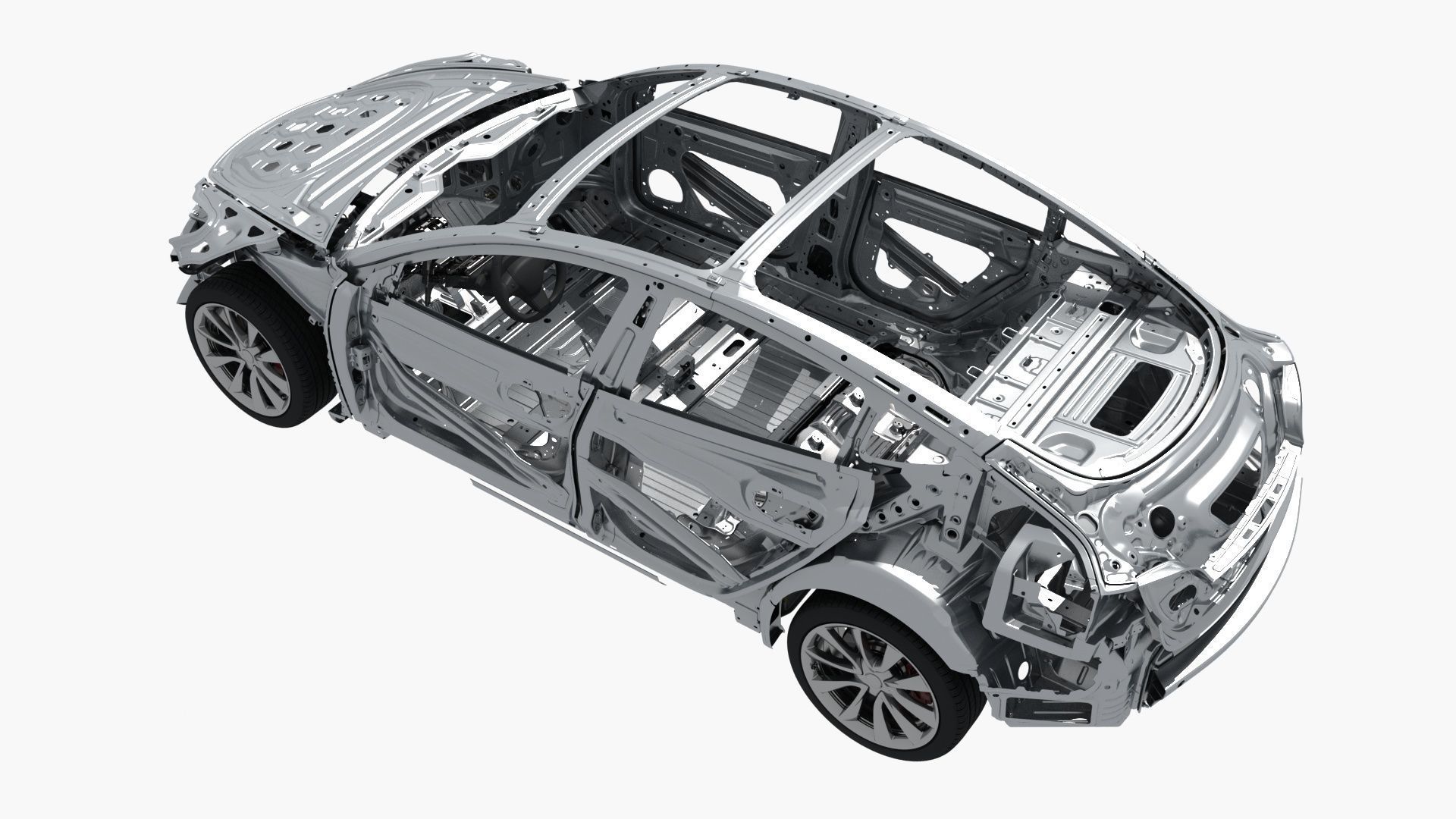 Electric Car Chassis frame 3D model_27