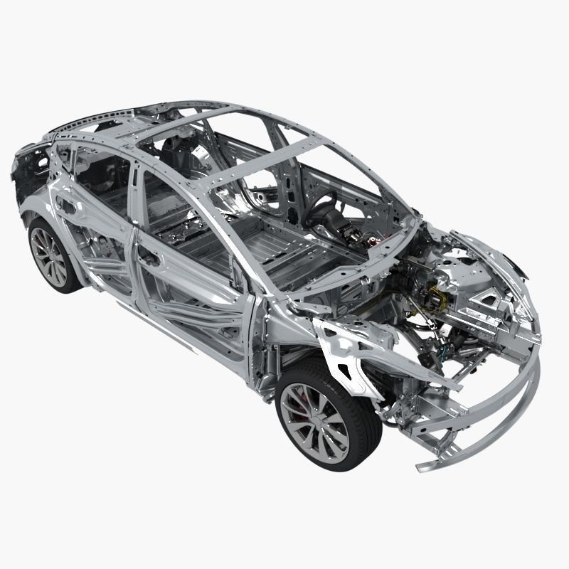 Electric Car Chassis frame 3D model_14