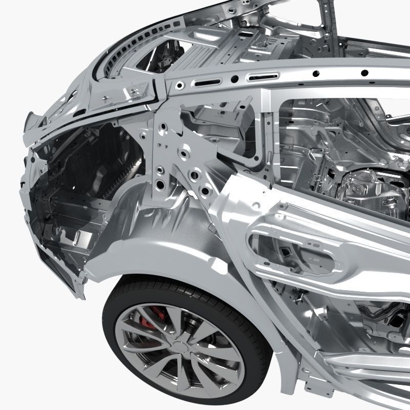 Electric Car Chassis frame 3D model_13