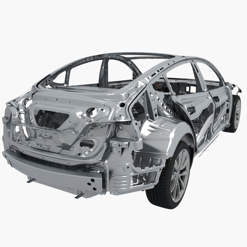 Electric Car Chassis frame 3D model_4