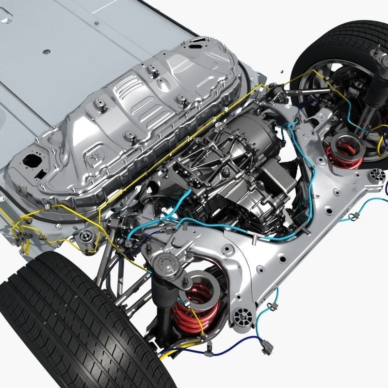 Electric Car Chassis frame 3D model_18
