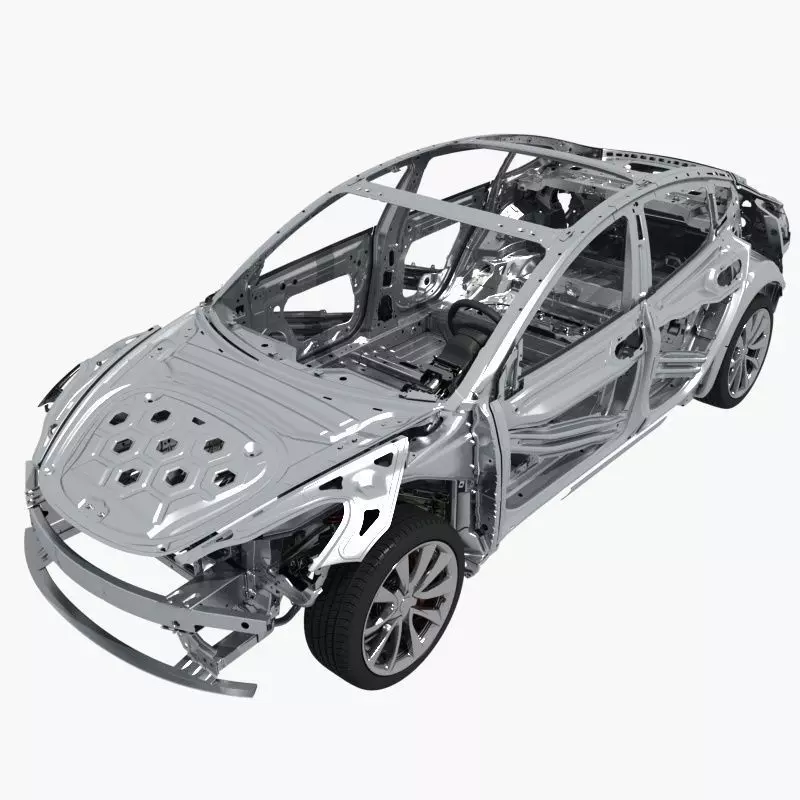 Electric Car Chassis frame 3D model_0