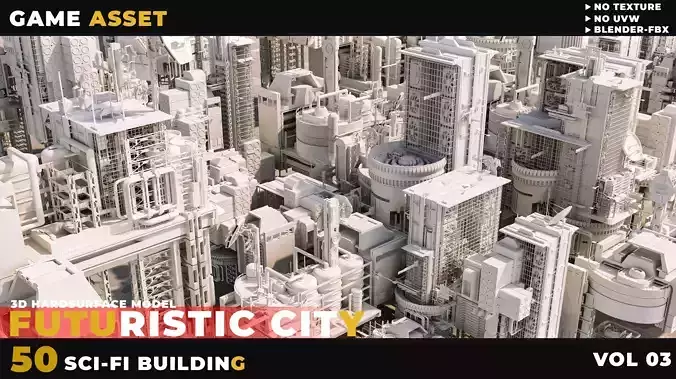 50 SCI-FI BUILDING FUTURISTIC CITY VOL 03 3D model 50 SCI-FI BUILDING FUTURISTIC CITY VOL 03 3D model