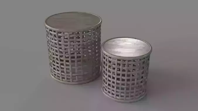 Open Weave Nesting Side Table Set Of 2