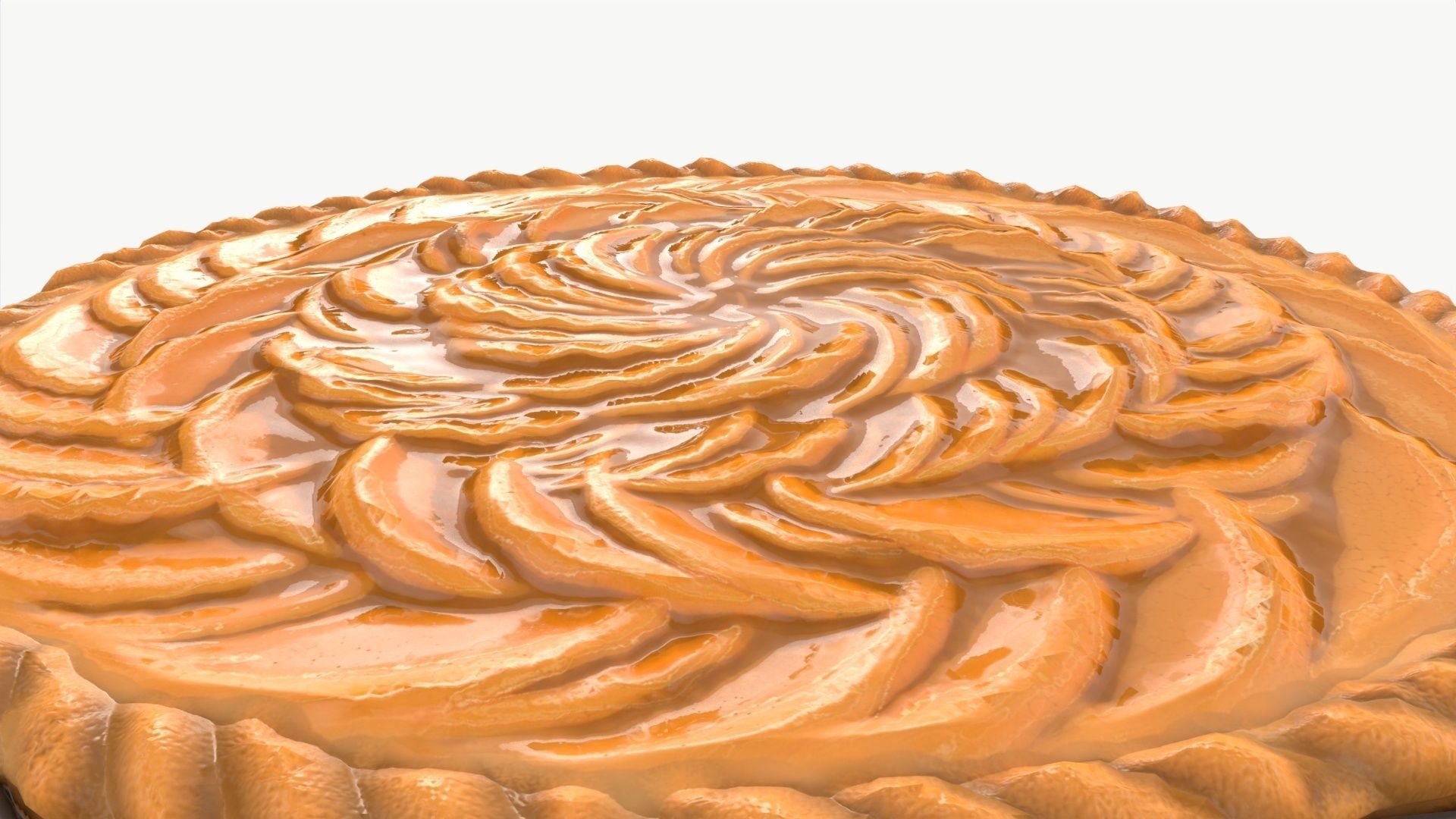 Apple Pie French with Plate 03 3D model_1