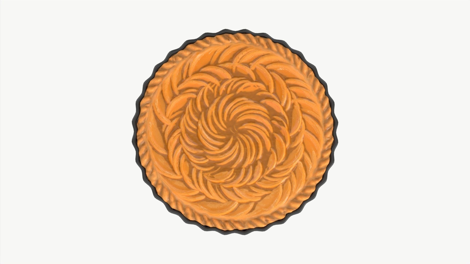 Apple Pie French with Plate 03 3D model_5