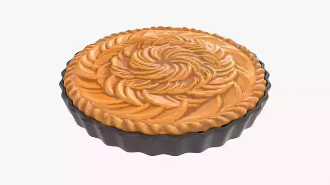 Apple Pie French with Plate 03