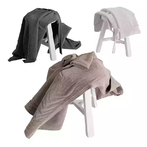 Bathrobe Hanging Set 03 3D model