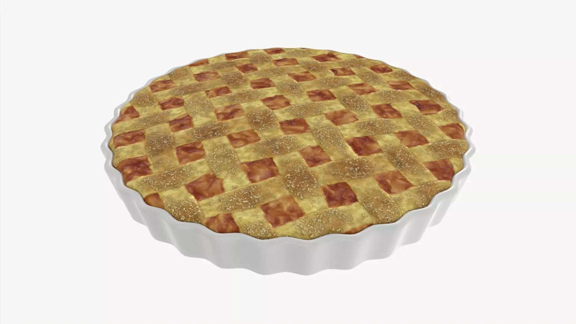 Apple Pie with Plate 01 3D model_0