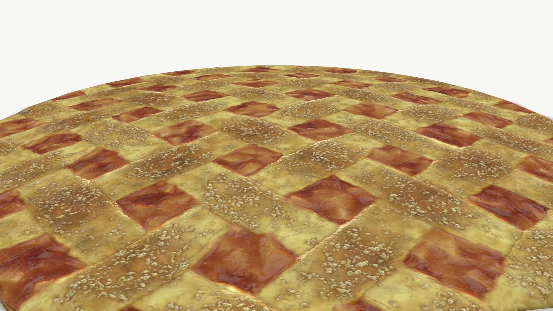 Apple Pie with Plate 01 3D model_1