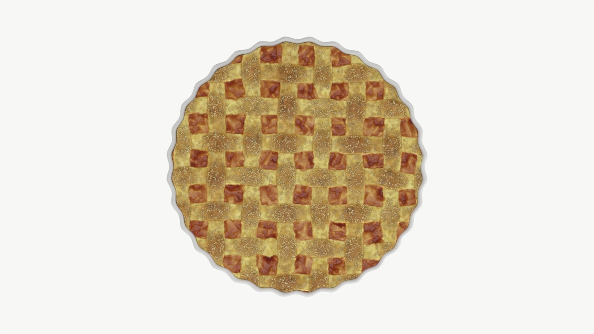 Apple Pie with Plate 01 3D model_5