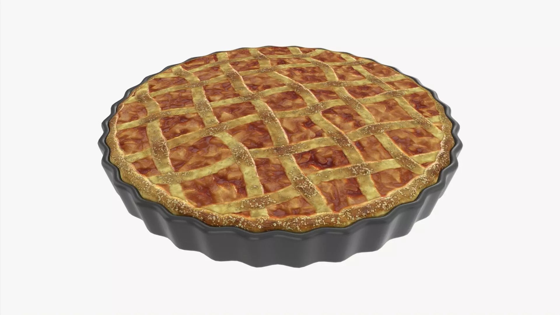Apple Pie with Plate 02 3D model