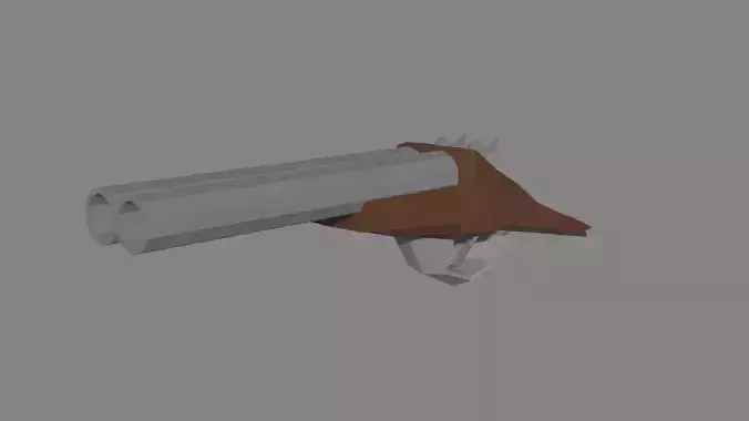 Low Poly 2 barrel trunk shotgun terminator
