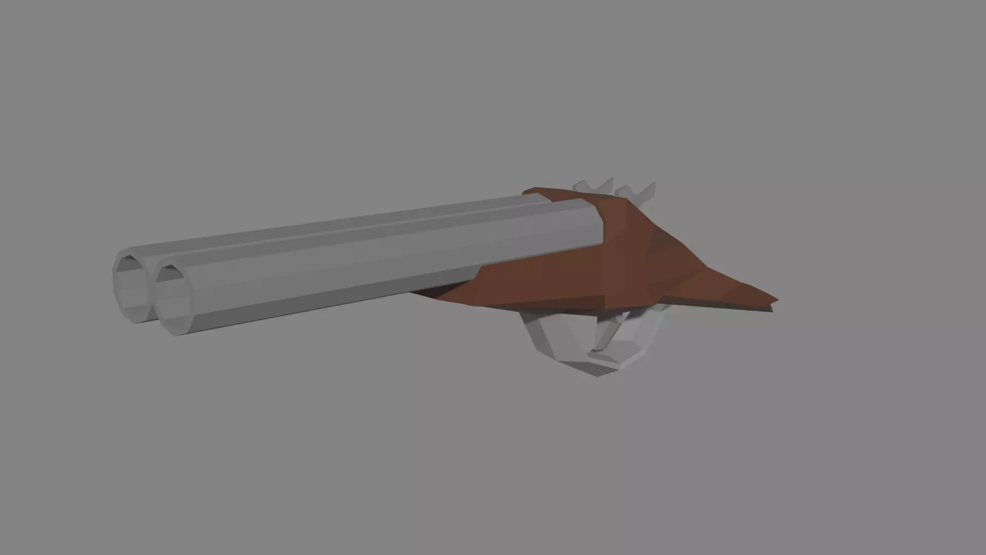 Low Poly 2 barrel trunk shotgun terminator Free 3D model