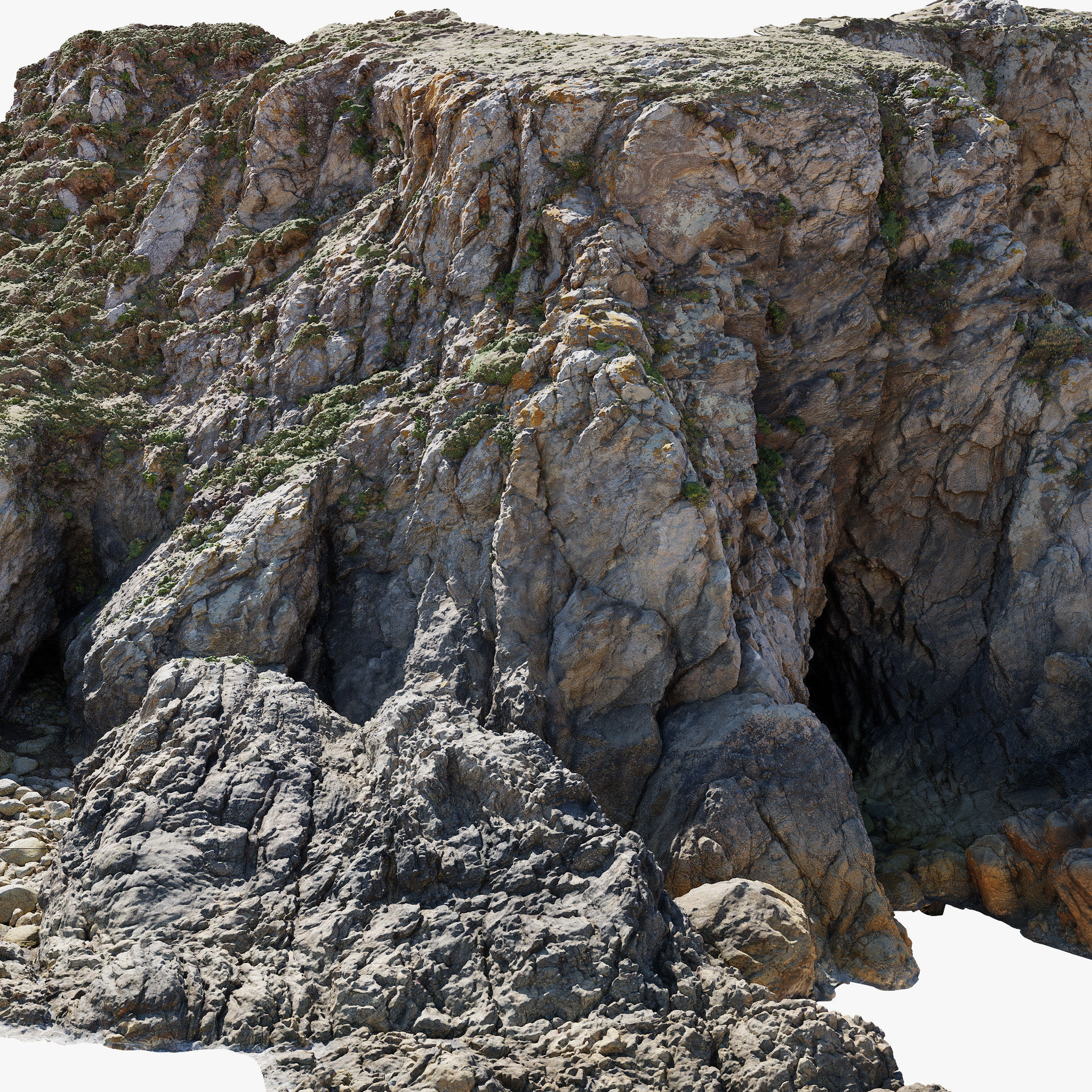 Large Coast Line Cliff PBR Scan 06 Low-poly 3D model_8