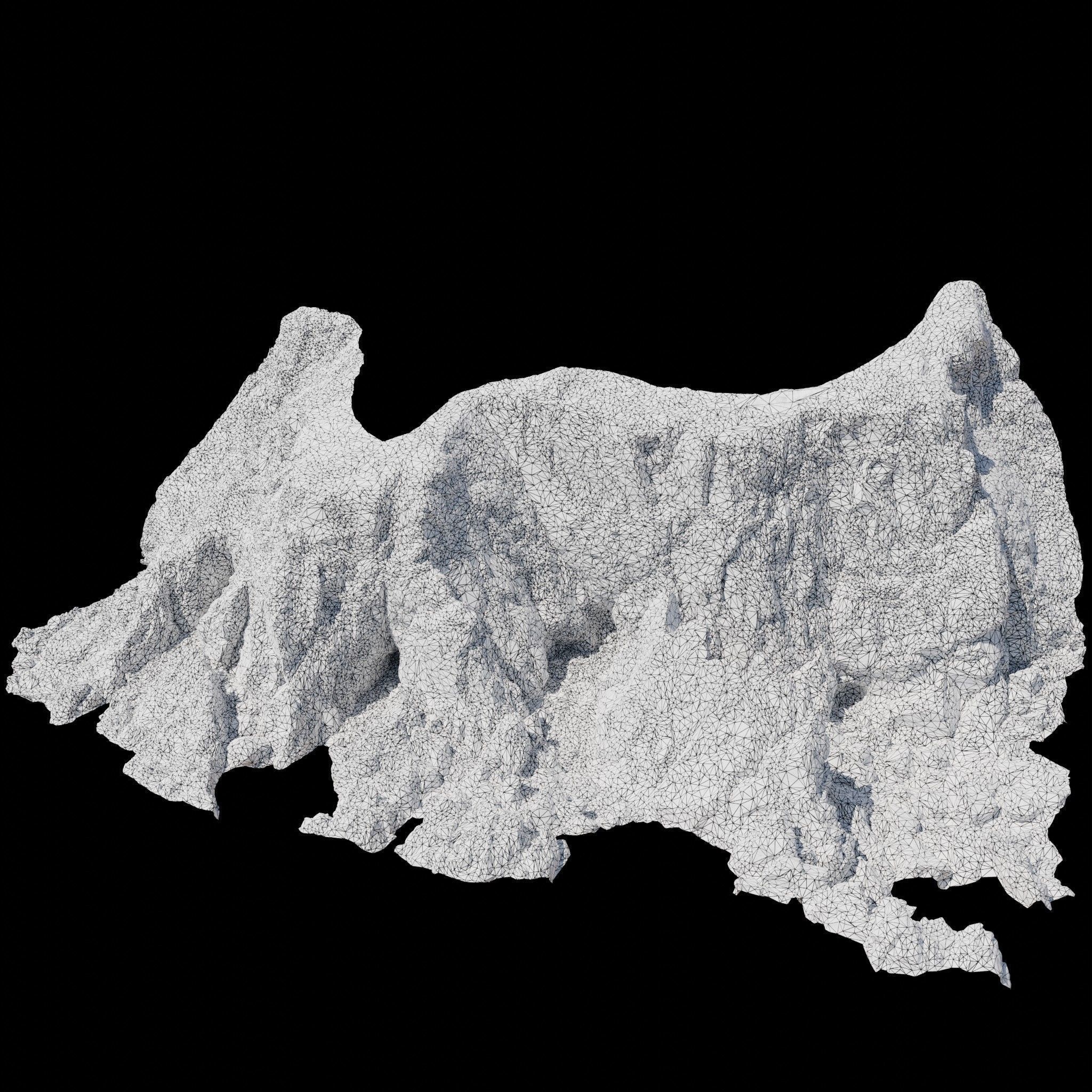 Large Coast Line Cliff PBR Scan 06 Low-poly 3D model_6