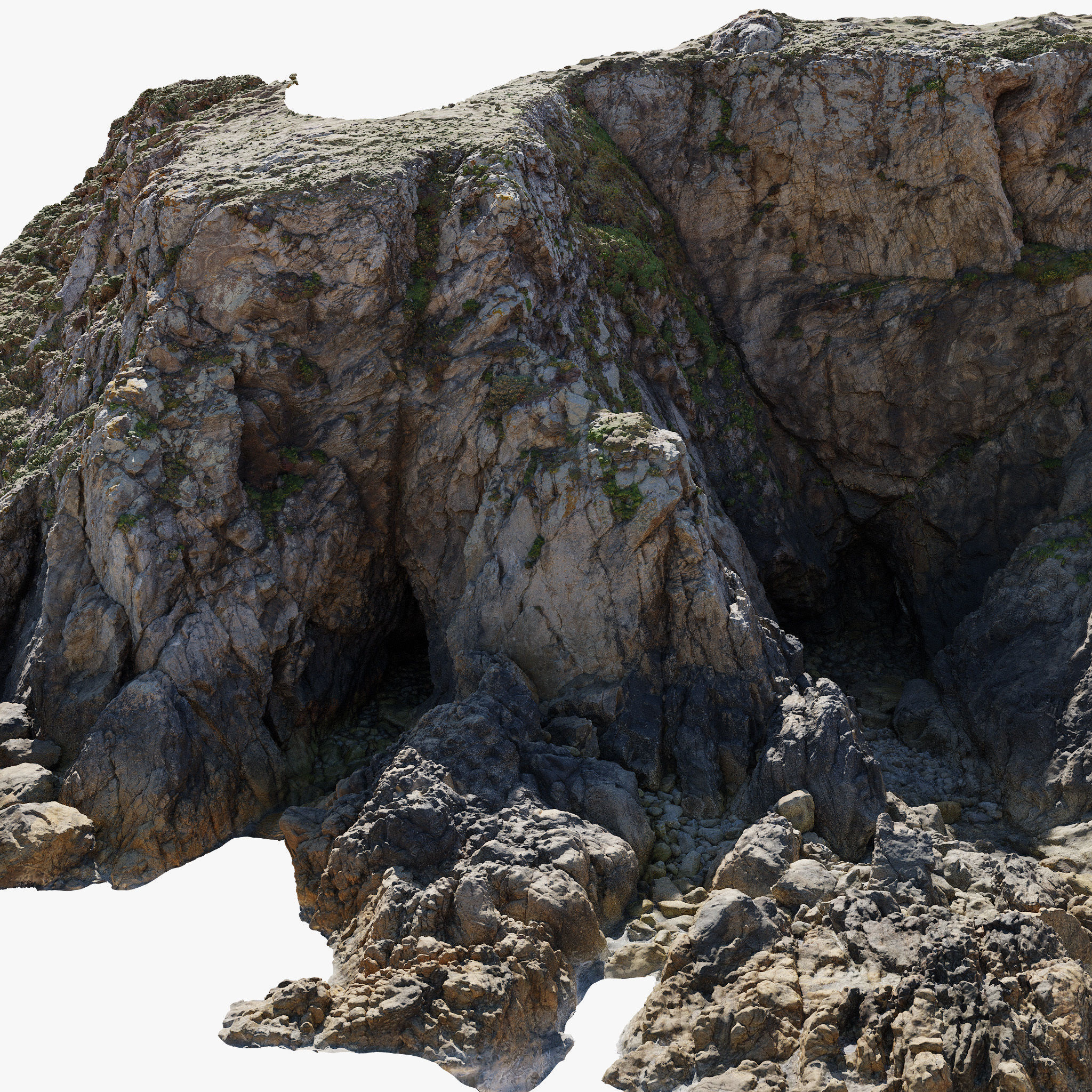 Large Coast Line Cliff PBR Scan 06 Low-poly 3D model_10