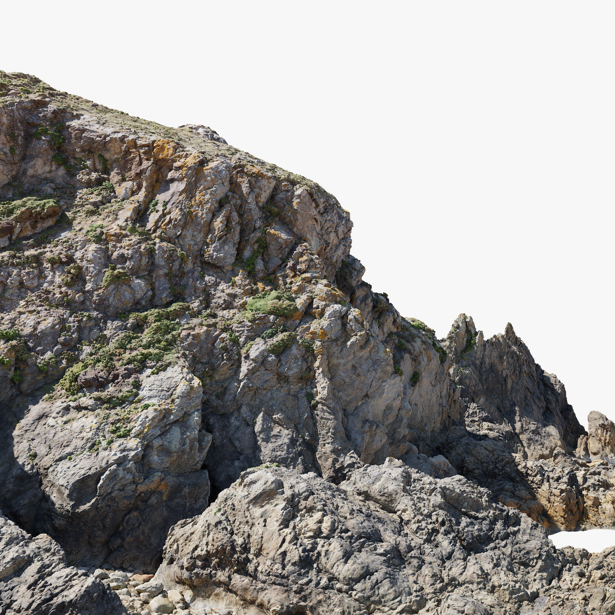 Large Coast Line Cliff PBR Scan 06 Low-poly 3D model_11