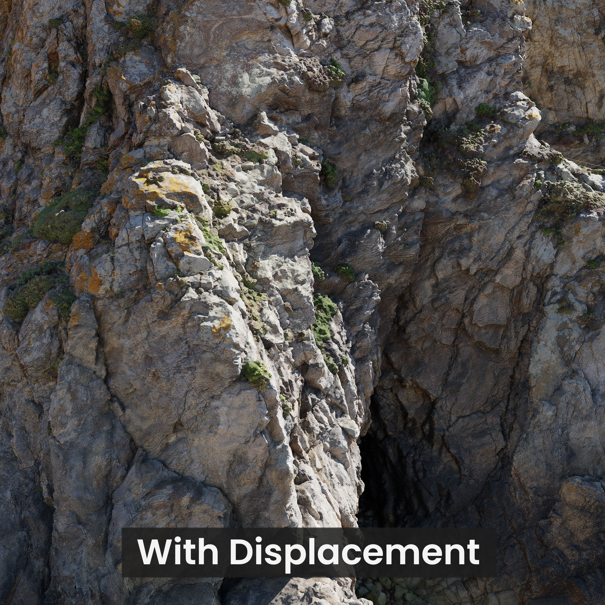 Large Coast Line Cliff PBR Scan 06 Low-poly 3D model_5