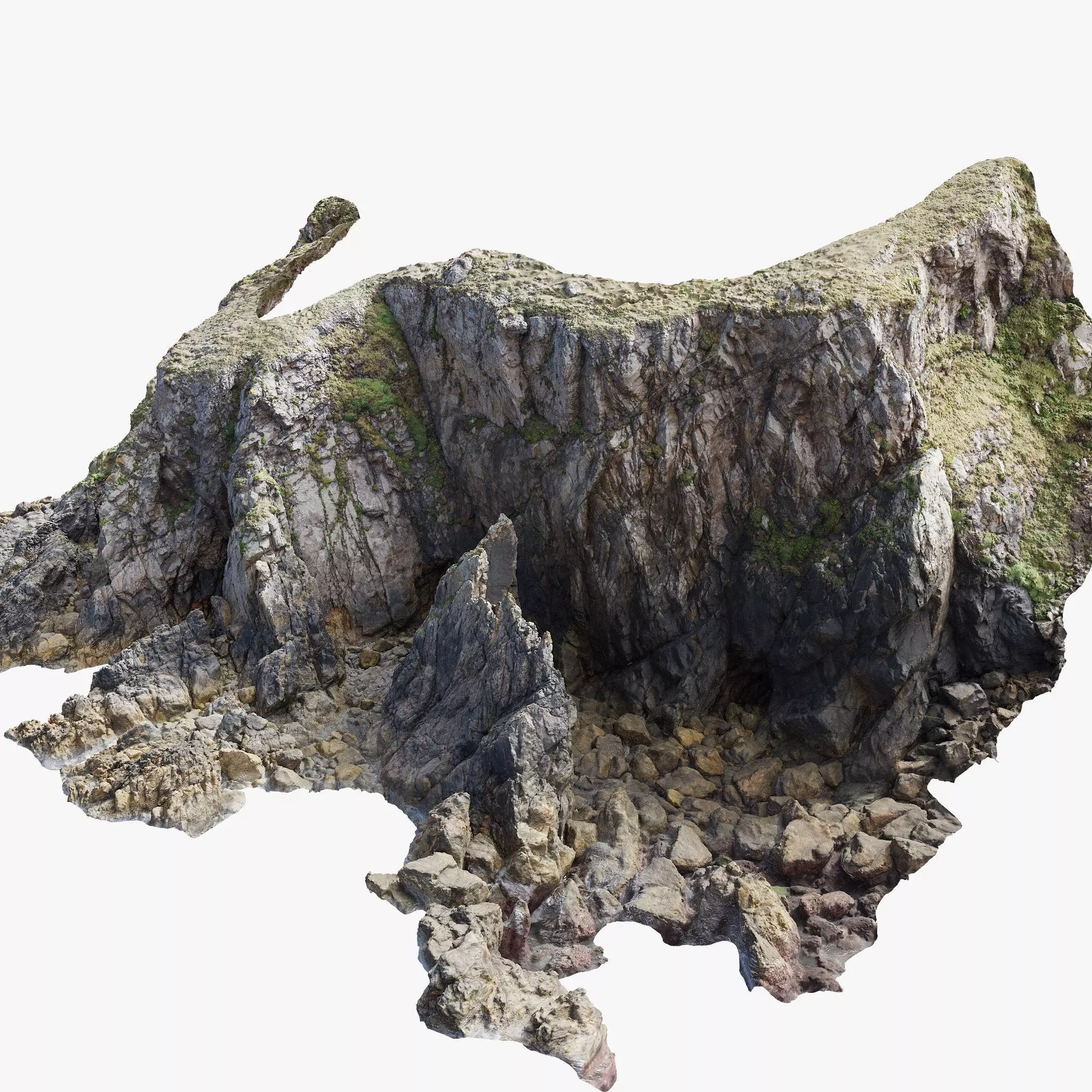 Large Coast Line Cliff PBR Scan 06 Low-poly 3D model_0