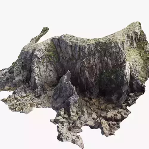 Large Coast Line Cliff PBR Scan 06 Low-poly 3D model