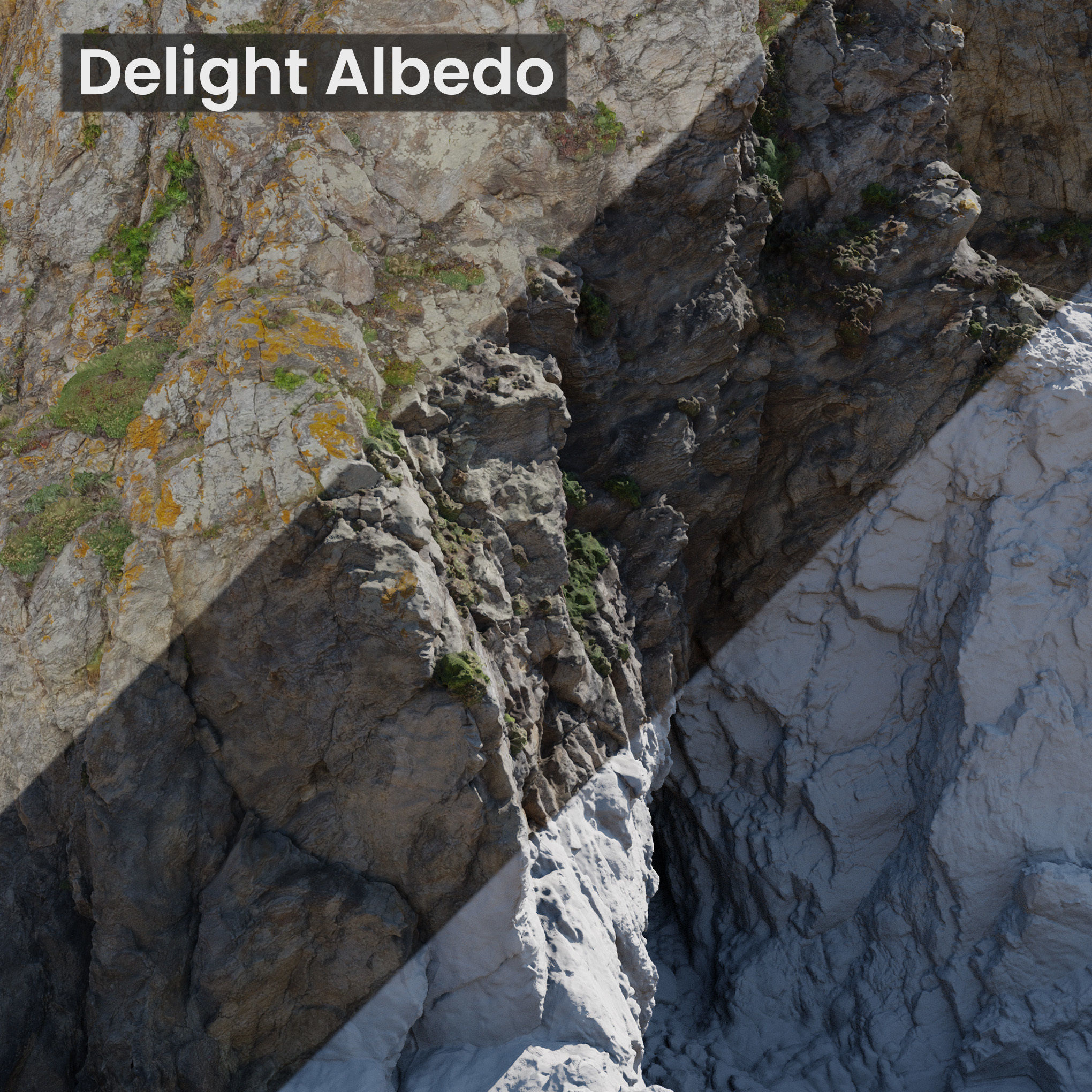 Large Coast Line Cliff PBR Scan 06 Low-poly 3D model_3