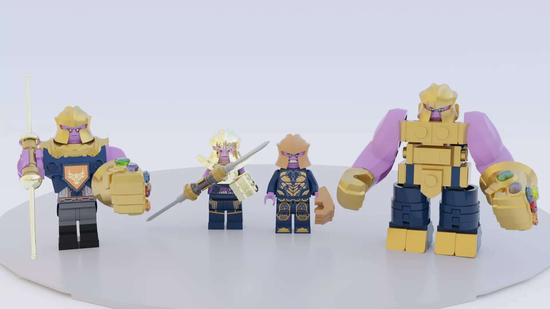 Lego Thanos mini pack 3D model_0