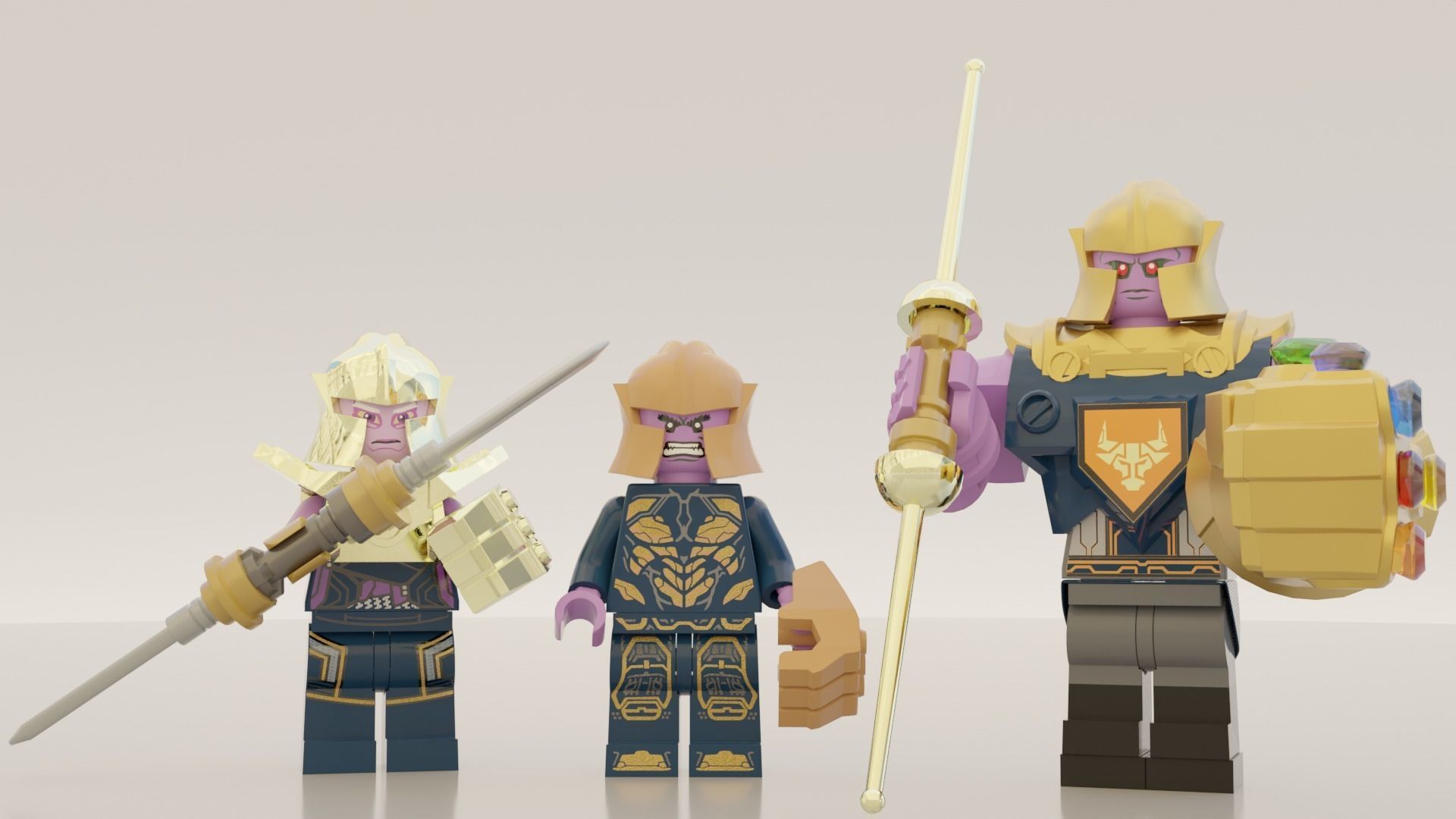 Lego Thanos mini pack 3D model_3