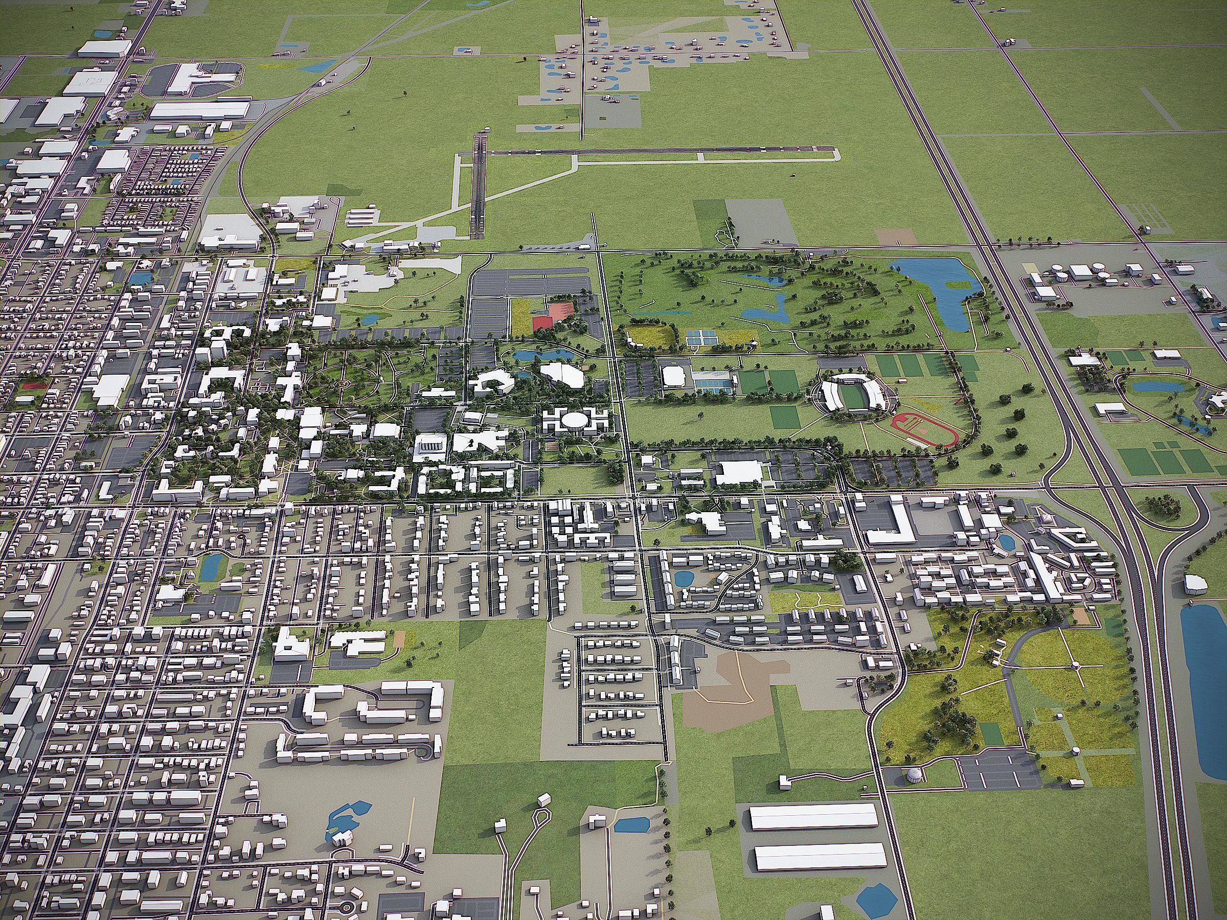 Bowling Green Low-poly 3D model_1