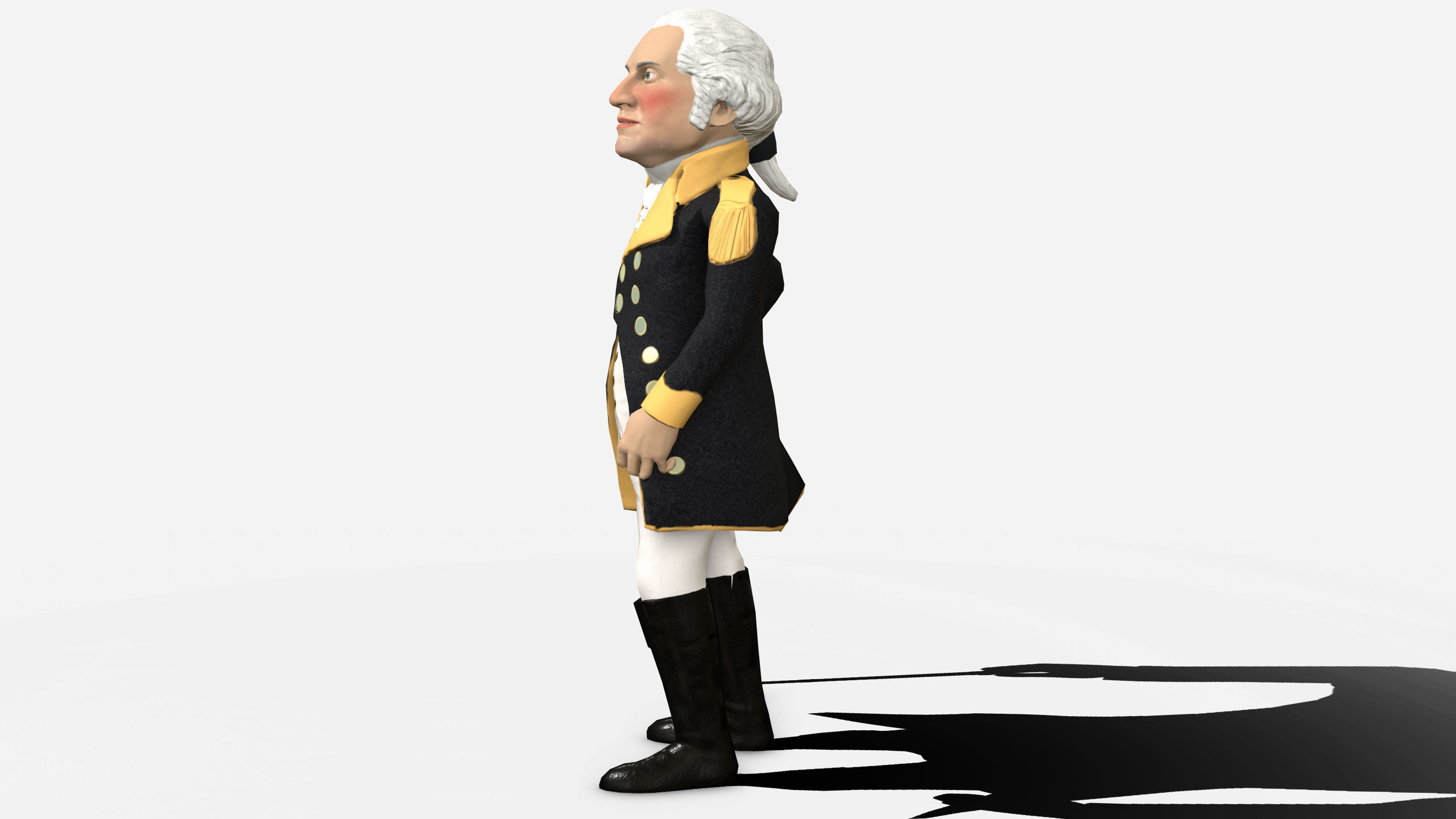 George Washington caricature rigged humanoid low poly Low-poly 3D model_12