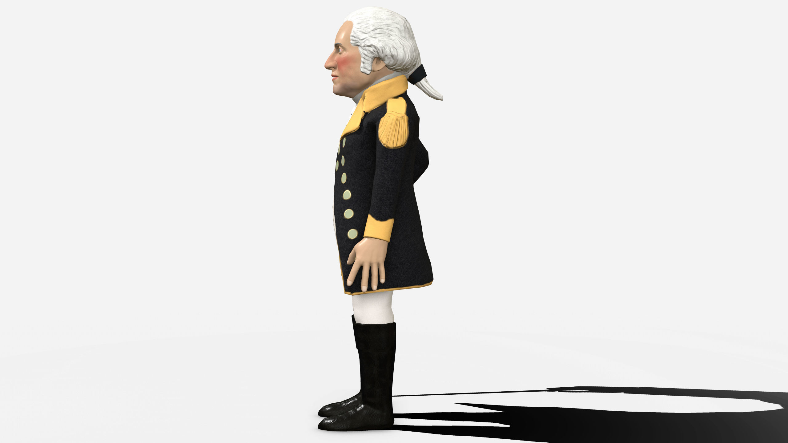 George Washington caricature rigged humanoid low poly Low-poly 3D model_14