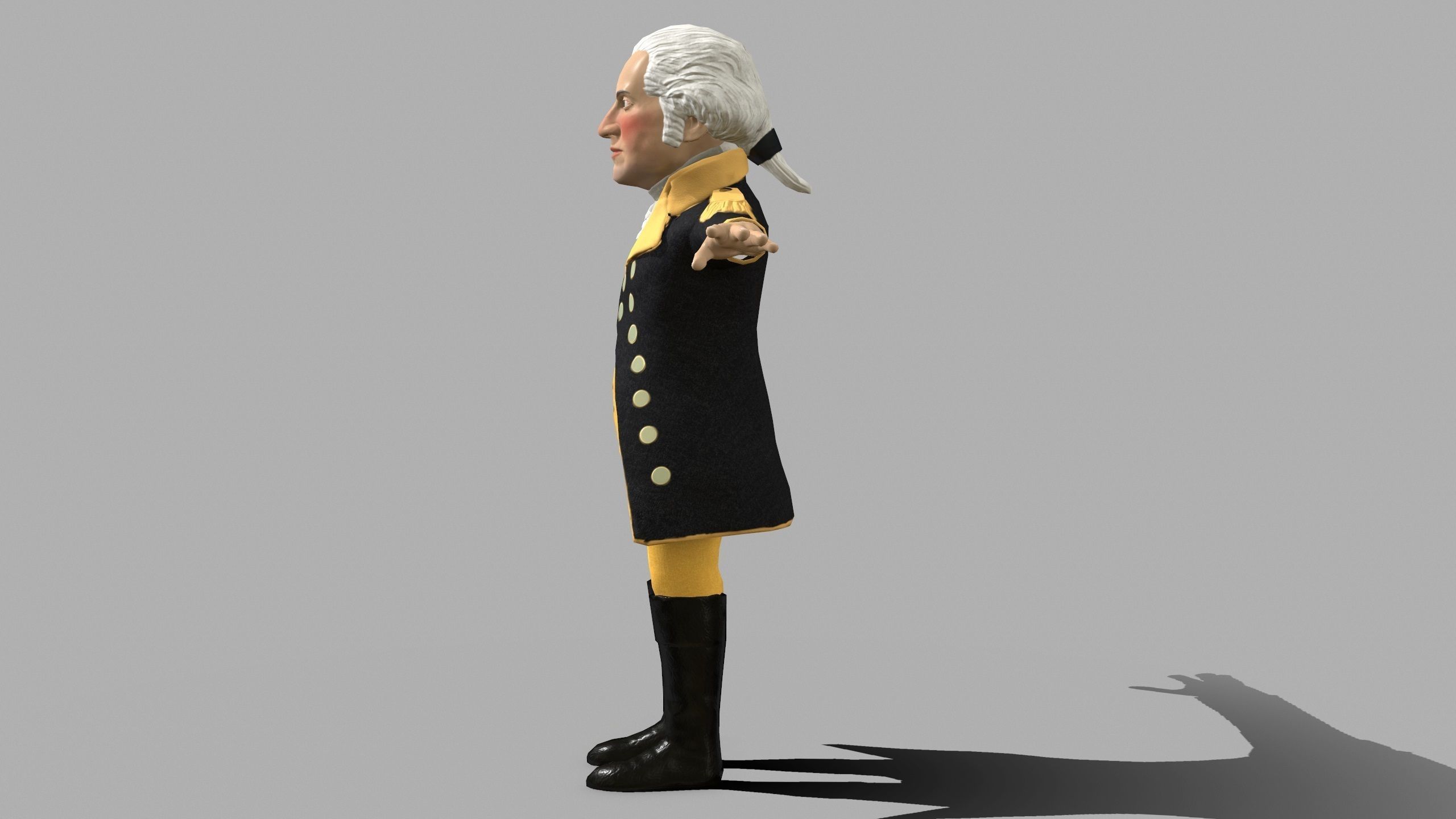 George Washington caricature rigged humanoid low poly Low-poly 3D model_16