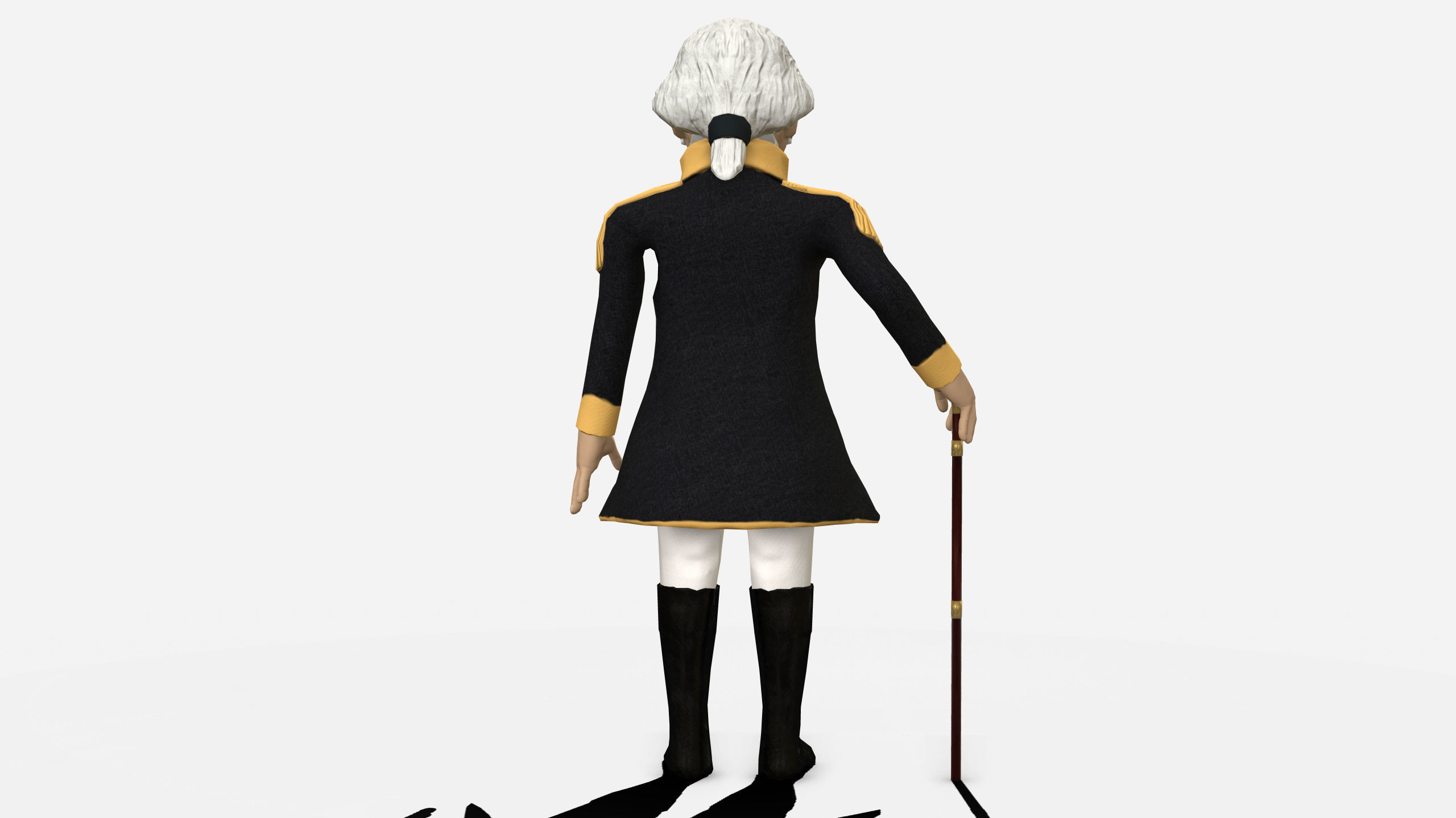 George Washington caricature rigged humanoid low poly Low-poly 3D model_15