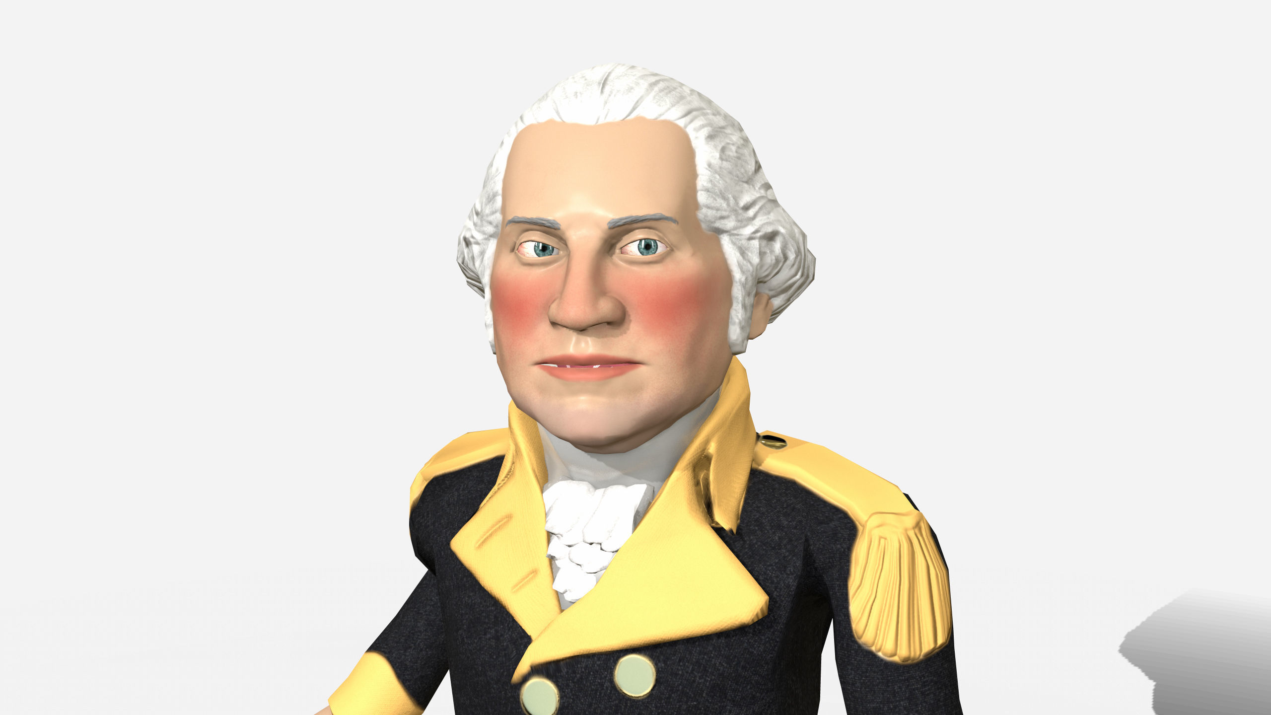 George Washington caricature rigged humanoid low poly Low-poly 3D model_10