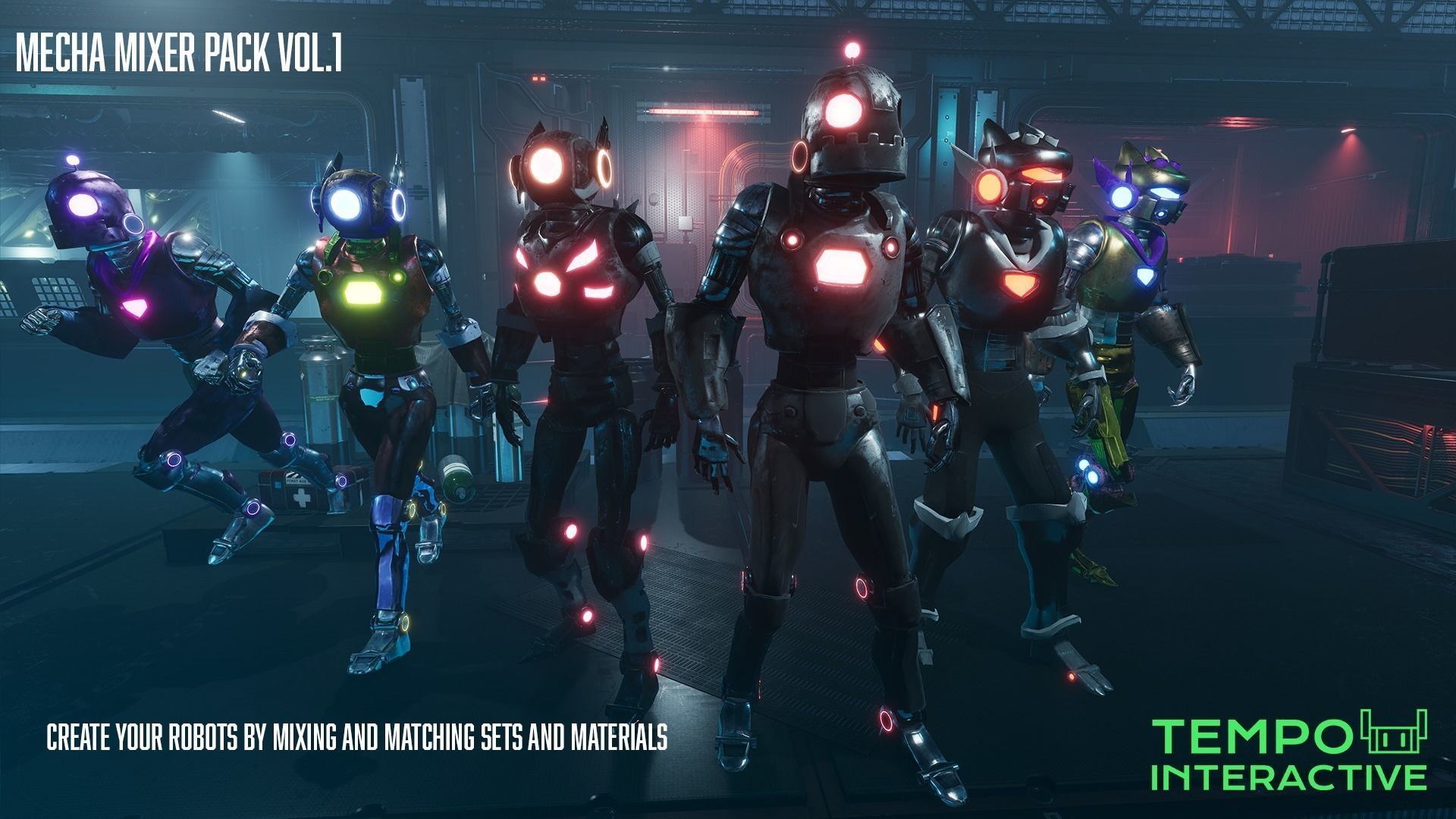 Mecha Mixer Pack Vol 1 Low-poly 3D model_3