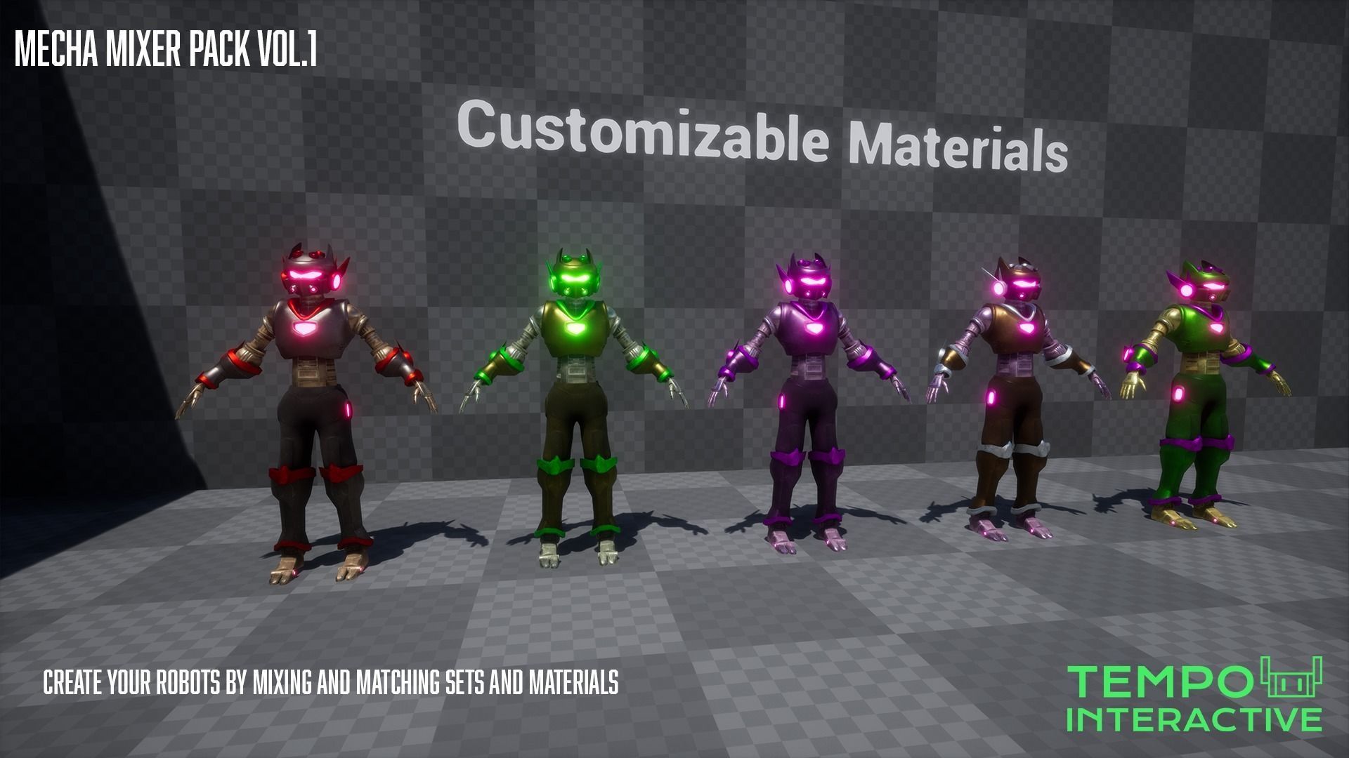 Mecha Mixer Pack Vol 1 Low-poly 3D model_9