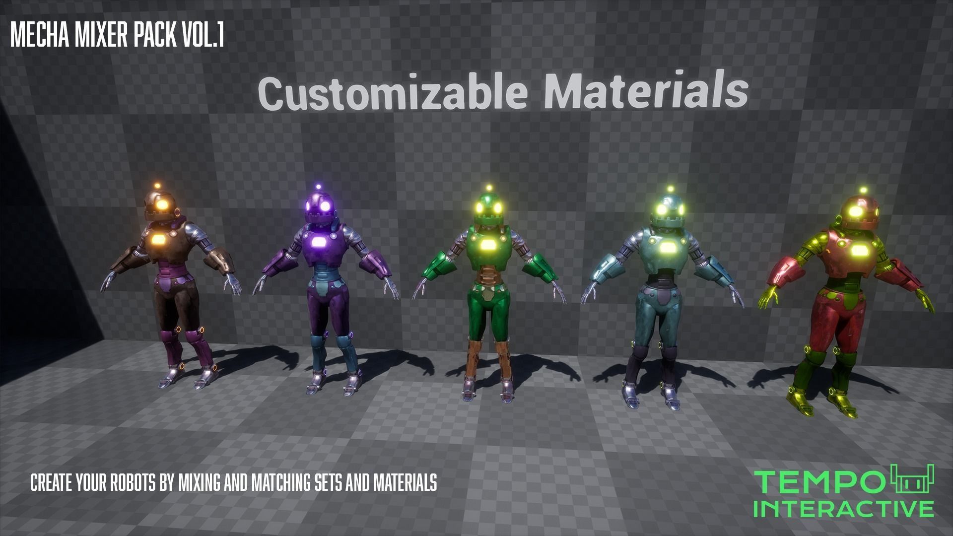 Mecha Mixer Pack Vol 1 Low-poly 3D model_4