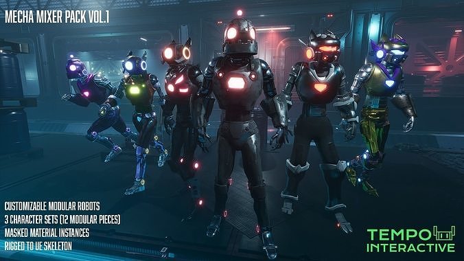 Mecha Mixer Pack Vol 1 Low-poly 3D model