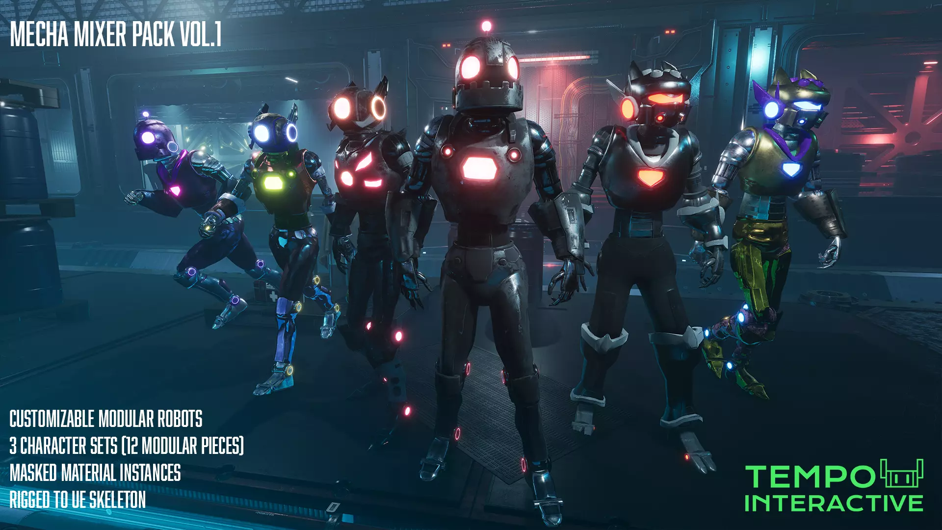 Mecha Mixer Pack Vol 1 Low-poly 3D model_0