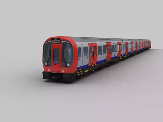 Tube Train Lowpoly  Low-poly 3D model