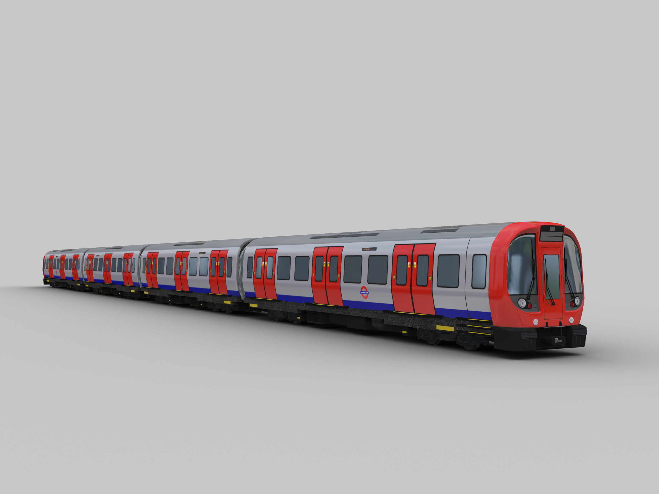 Tube Train Lowpoly  Low-poly 3D model_2