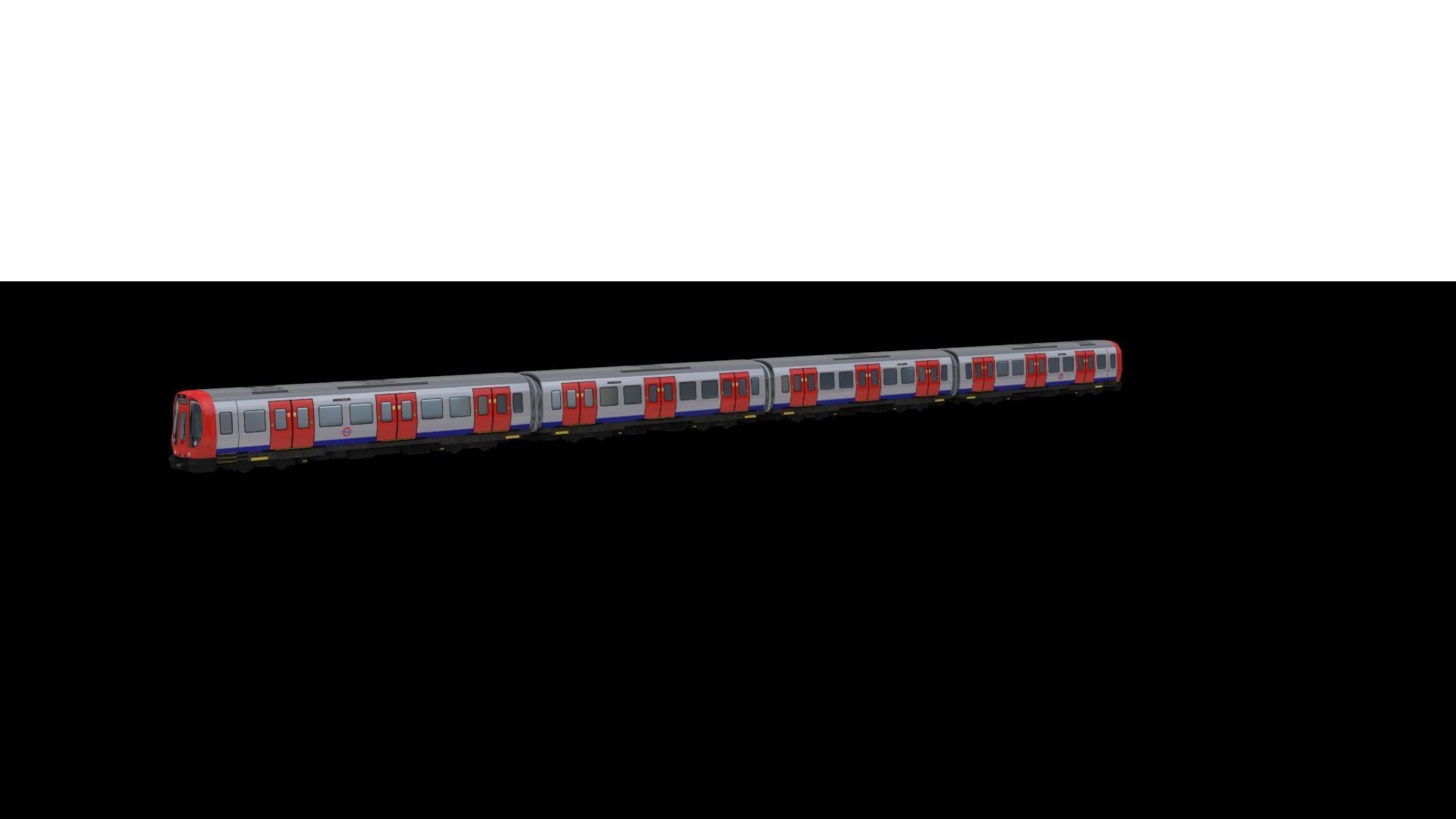 Tube Train Lowpoly  Low-poly 3D model_13