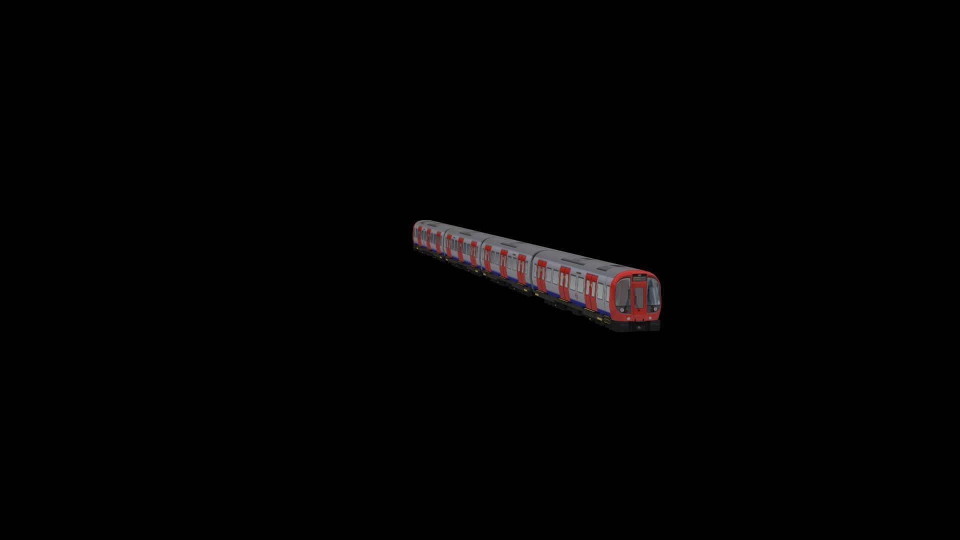 Tube Train Lowpoly  Low-poly 3D model_9