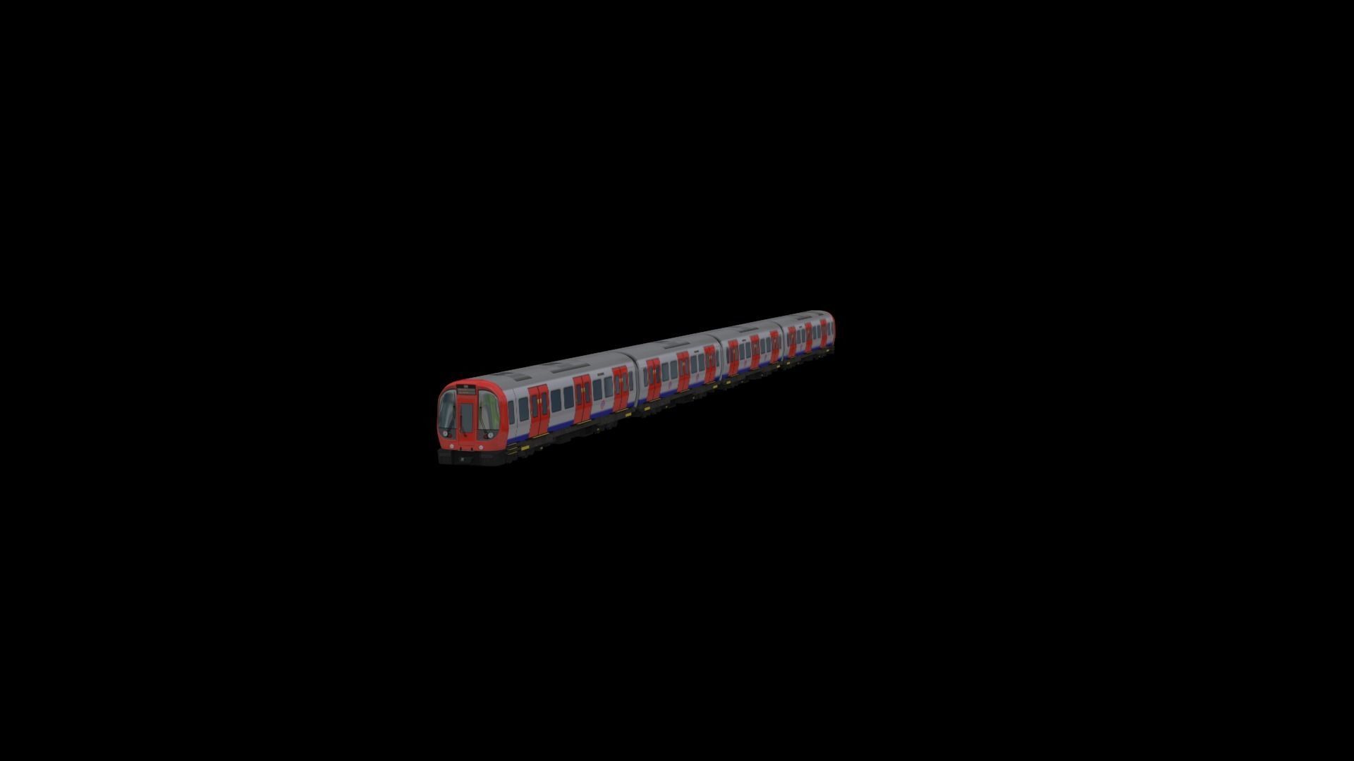 Tube Train Lowpoly  Low-poly 3D model_8